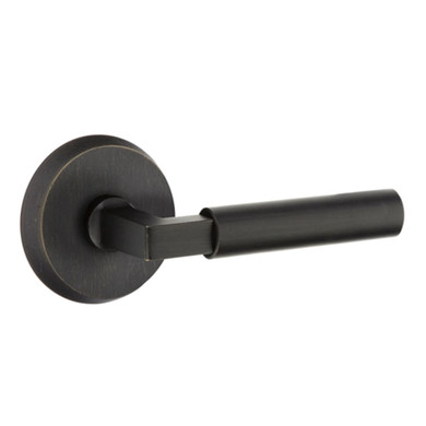 Emtek 7056-BR-MB Bryce Sandcast Bronze Door Lever Dummy Set With #2 Rosette Medium Bronze