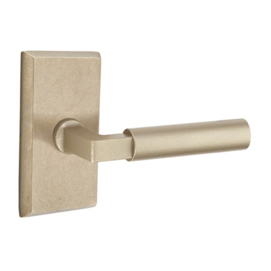 Emtek 7204-BR-TWB Bryce Sandcast Bronze Door Lever Privacy Set With #3 Rosette Tumbled White Bronze