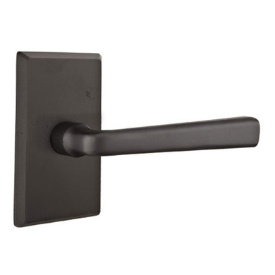 Emtek 7054-CR-FB Cimarron Sandcast Bronze Door Lever Dummy Set With #3 Rosette Flat Black Bronze