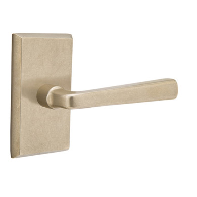 Emtek 7054-CR-TWB Cimarron Sandcast Bronze Door Lever Dummy Set With #3 Rosette Tumbled White Bronze