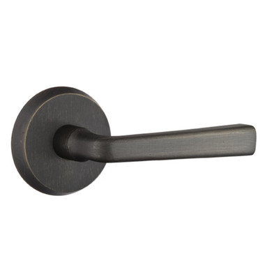 Emtek 7106-CR-MB Cimarron Sandcast Bronze Door Lever Passage Set With #2 Rosette Medium Bronze