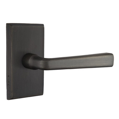 Emtek 7204-CR-MB Cimarron Sandcast Bronze Door Lever Privacy Set With #3 Rosette Medium Bronze