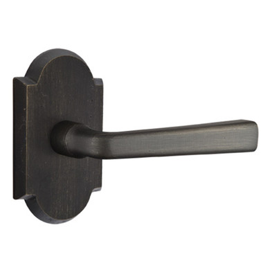 Emtek 7208-CR-MB Cimarron Sandcast Bronze Door Lever Privacy Set With #1 Rosette Medium Bronze