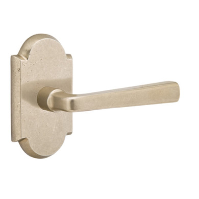 Emtek 7208-CR-TWB Cimarron Sandcast Bronze Door Lever Privacy Set With #1 Rosette Tumbled White Bronze
