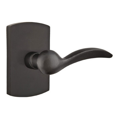 Emtek 7200-D-FB Durango Sandcast Bronze Door Lever Privacy Set With #4 Rosette Flat Black Bronze
