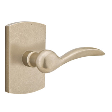 Emtek 7200-D-TWB Durango Sandcast Bronze Door Lever Privacy Set With #4 Rosette Tumbled White Bronze