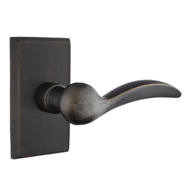 Emtek 7204-D-MB Durango Sandcast Bronze Door Lever Privacy Set With #3 Rosette Medium Bronze