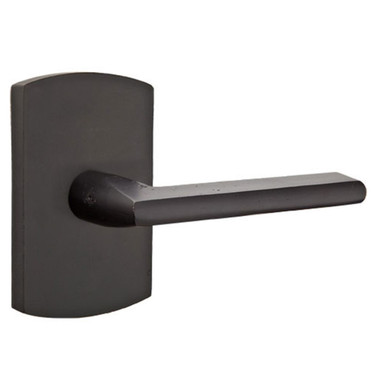 Emtek 7100-LR-FB Lariat Sandcast Bronze Door Lever Passage Set With #4 Rosette Flat Black Bronze