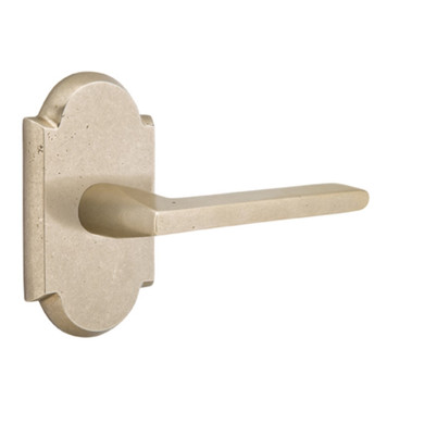Emtek 7208-LR-TWB Lariat Sandcast Bronze Door Lever Privacy Set With #1 Rosette Tumbled White Bronze