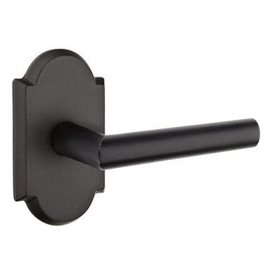 Emtek 7208-MA-FB Mariposa Sandcast Bronze Door Lever Privacy Set With #1 Rosette Flat Black Bronze