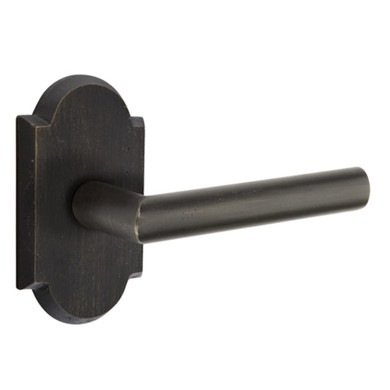 Emtek 7208-MA-MB Mariposa Sandcast Bronze Door Lever Privacy Set With #1 Rosette Medium Bronze