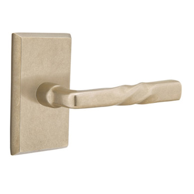 Emtek 7054-MT-TWB Montrose Sandcast Bronze Door Lever Dummy Set With #3 Rosette Tumbled White Bronze