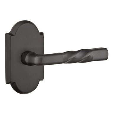 Emtek 7058-MT-FB Montrose Sandcast Bronze Door Lever Dummy Set With #1 Rosette Flat Black Bronze