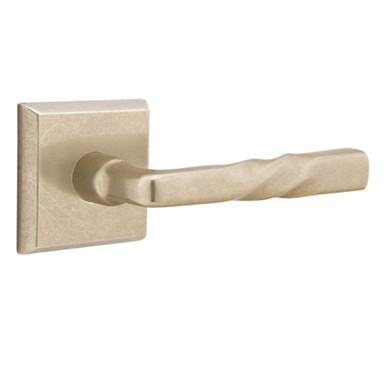 Emtek 7061-MT-TWB Montrose Sandcast Bronze Door Lever Dummy Set With #6 Rosette Tumbled White Bronze
