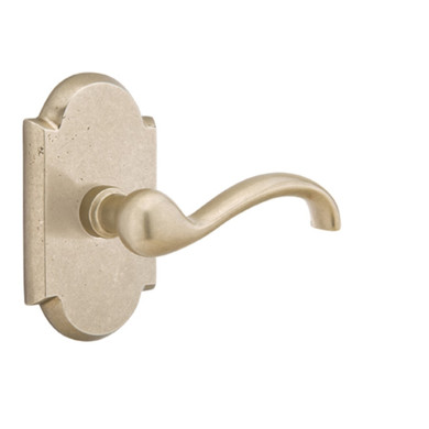 Emtek 7108-TT-TWB Teton Sandcast Bronze Door Lever Passage Set With #1 Rosette Tumbled White Bronze