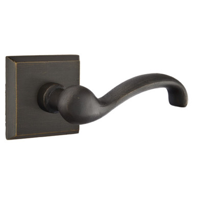 Emtek 7111-TT-MB Teton Sandcast Bronze Door Lever Passage Set With #6 Rosette Medium Bronze