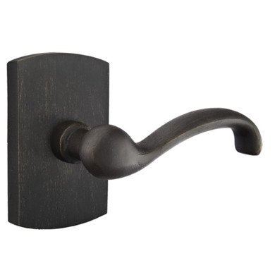Emtek 7200-TT-MB Teton Sandcast Bronze Door Lever Privacy Set With #4 Rosette Medium Bronze