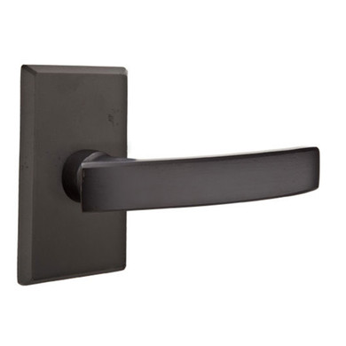 Emtek 7104-YM-FB Yuma Sandcast Bronze Door Lever Passage Set With #3 Rosette Flat Black Bronze