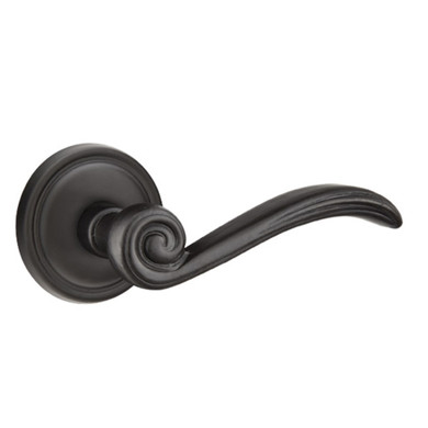 Emtek 70512-MDI-FB Medici Lost Wax Door Lever Dummy Set With #12 Rosette Flat Black Bronze