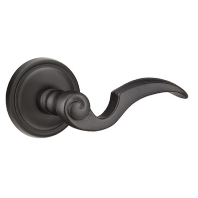 Emtek 70512-NA-FB Napoli Lost Wax Door Lever Dummy Set With #12 Rosette Flat Black Bronze