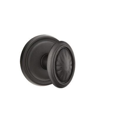 Emtek 72012-PA-FB Parma Lost Wax Door Knob Privacy Set With #12 Rosette Flat Black Bronze