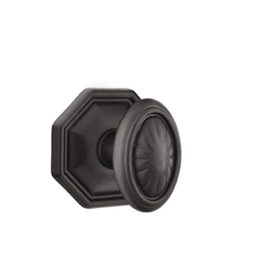 Emtek 72015-PA-FB Parma Lost Wax Door Knob Privacy Set With #15 Rosette Flat Black Bronze