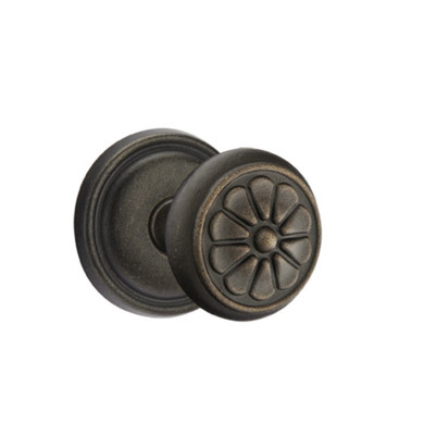 Emtek 71012-PT-MB Petal Lost Wax Door Knob Passage Set With #12 Rosette Medium Bronze