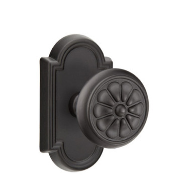 Emtek 70511-PT-FB Petal Lost Wax Door Knob Dummy Set With #11 Rosette Flat Black Bronze