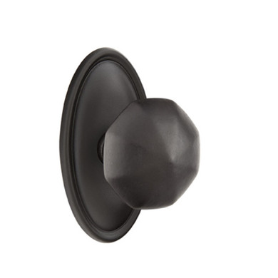 Emtek 70514-OCK-FB Octagon Lost Wax Door Knob Dummy Set With #14 Rosette Flat Black Bronze