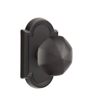 Emtek 72011-OCK-FB Octagon Lost Wax Door Knob Privacy Set With #11 Rosette Flat Black Bronze