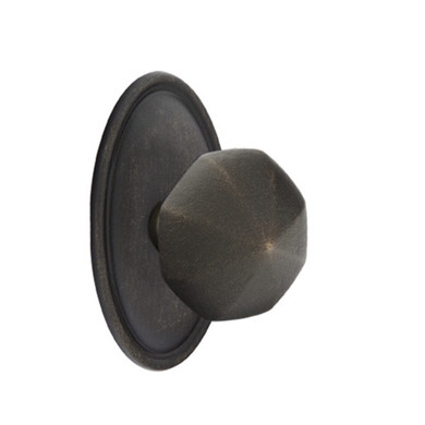 Emtek 72014-OCK-MB Octagon Lost Wax Door Knob Privacy Set With #14 Rosette Medium Bronze