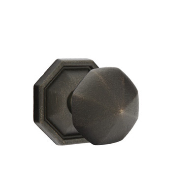 Emtek 72015-OCK-MB Octagon Lost Wax Door Knob Privacy Set With #15 Rosette Medium Bronze
