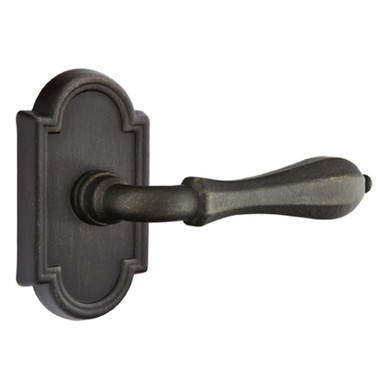 Emtek 72011-OCL-MB Octagon Lost Wax Door Lever Privacy Set With #11 Rosette Medium Bronze