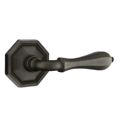 Emtek 70515-OCL-MB Octagon Lost Wax Door Lever Dummy Set With #15 Rosette Medium Bronze