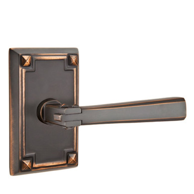 Emtek 5105-AC-US10B Arts & Crafts Door Lever Passage Set With Arts & Crafts Rosette Oil Rubbed Bronze