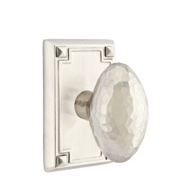 Emtek 5105-HE-US15 Hammered Egg Door Knob Passage Set With Arts & Crafts Rosette Satin Nickel