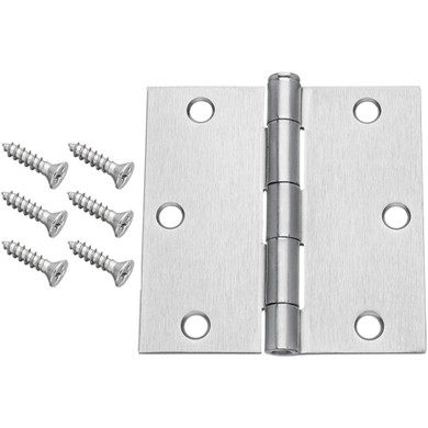 Dynasty Hardware 3-1/2" Door Hinges Square Corner, Satin Nickel