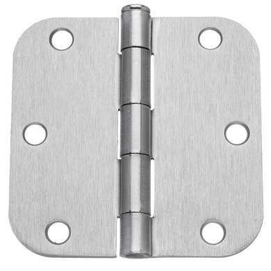 Dynasty Hardware 3-1/2" Door Hinges 5/8" Radius Corner, Satin Nickel