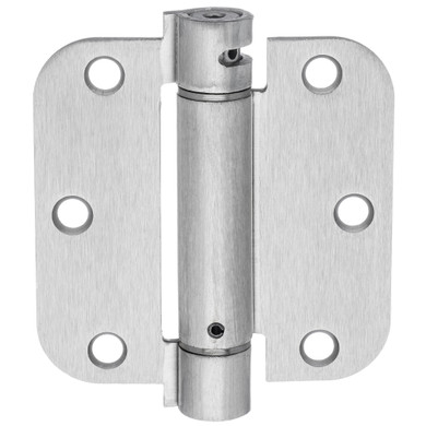 Dynasty Hardware 3-1/2" x 3-1/2" Mortise Spring Hinge with 5/8" Radius Corners, Satin Nickel - Pack Of 2 Hinges