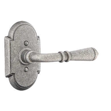 Emtek 7101-N-SWS Normandy Door Lever Passage Set With Wrought Steel #1 Rosette Satin Steel