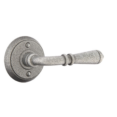 Emtek 7102-N-SWS Normandy Door Lever Passage Set With Wrought Steel #2 Rosette Satin Steel