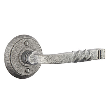 Emtek 7202-SC-SWS San Carlos Door Lever Privacy Set With Wrought Steel #2 Rosette Satin Steel