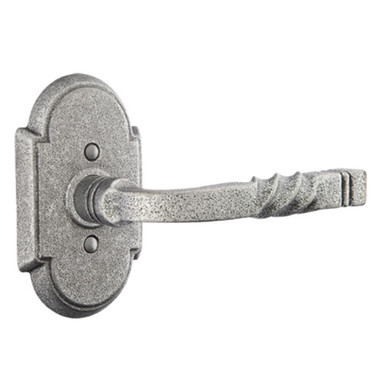 Emtek 7051-SC-SWS San Carlos Door Lever Dummy Set With Wrought Steel #1 Rosette Satin Steel
