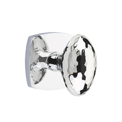 Emtek 5306-HE-US26 Hammered Egg Door Knob Dummy Set With Urban Modern Rosette Polished Chrome