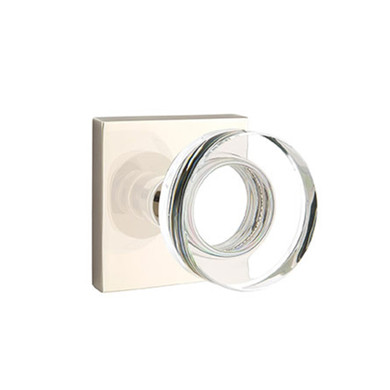 Emtek 5110-MDC-US14 Modern Disc Door Knob Passage Set With Square Rosette Polished Nickel