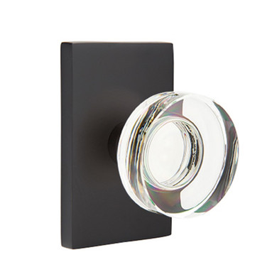 Emtek 5112-MDC-US19 Modern Disc Door Knob Passage Set With Modern Rectangular Rosette Flat Black
