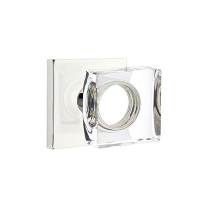 Emtek 5110-MSC-US26 Modern Square Door Knob Passage Set With Square Rosette Polished Chrome