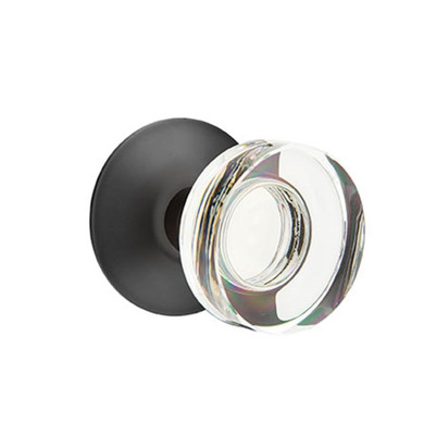 Emtek 5207-MDC-US19 Modern Disc Door Knob Privacy Set With Modern Rosette Flat Black
