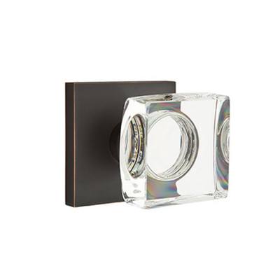 Emtek 5210-MSC-US10B Modern Square Door Knob Privacy Set With Square Rosette Oil Rubbed Bronze