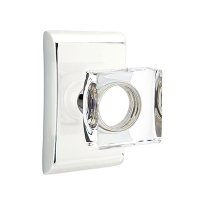 Emtek 5211-MSC-US26 Modern Square Door Knob Privacy Set With Neos Rosette Polished Chrome